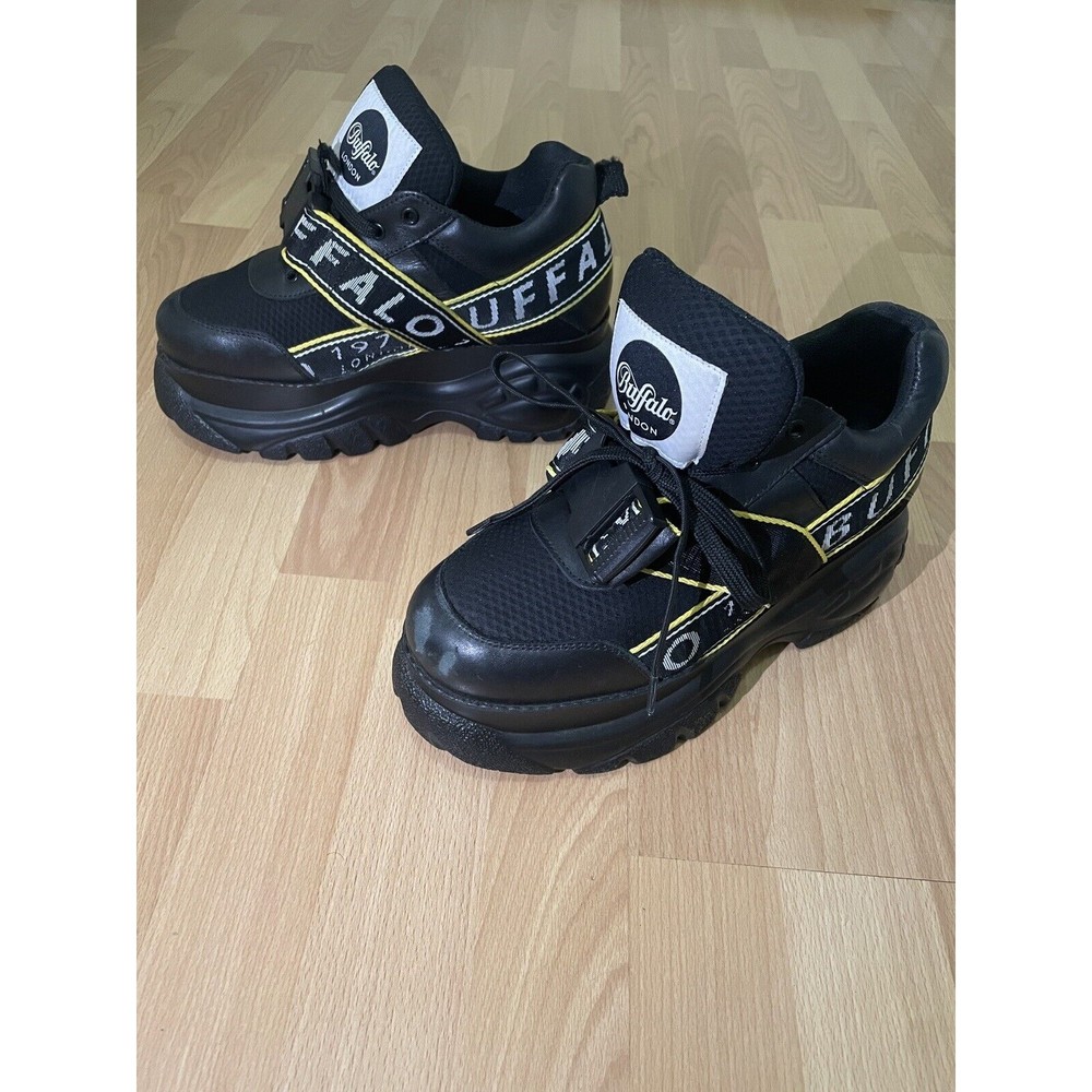 Buffalo London Platform Sneaker Mules Women Shoes size 40 Boots Yellow Strap